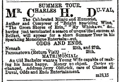 <i>Freeman’s Journal and Daily Commercial Advertiser</i>  Dublin   25 March 1872