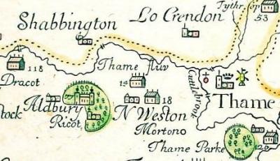 Thame and nearby villages in 1676