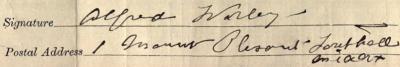 Signature on 1911 Census Return