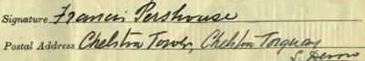 Signature on 1911 Census Return